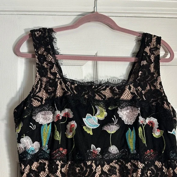 JAX Black Label Floral Embroidered Black Dress - Picture 2 of 14